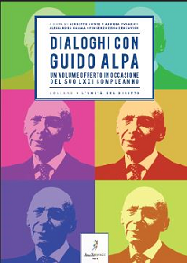 Copertina di Dialoghi con Guido Alpa, a cura di Giuseppe Conte ... et al., Roma Tre-Press, 2018