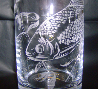 Vaso in vetro inciso "Alternativa"
