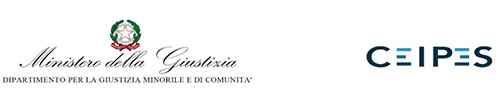 Emblema del Ministero della giustizia e logo Croce rossa italiana