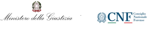 Emblema del Ministero della giustizia e logo Consiglio nazionale forense