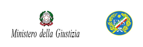 Emblema del Ministero della giustizia e logo ente sordi
