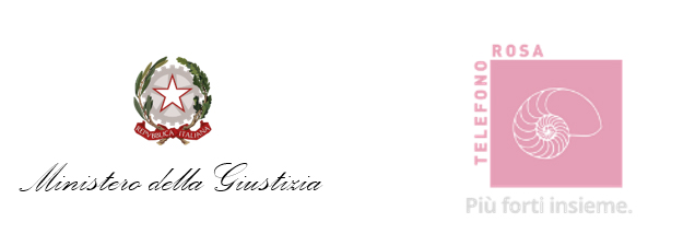 Emblema del Ministero della giustizia e logo Telefono rosa