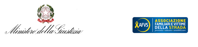 Emblema del Ministero della giustizia e associazione vittime della strada