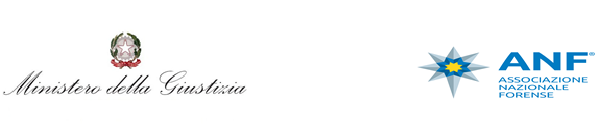 Emblema del Ministero della giustizia e logo ANF