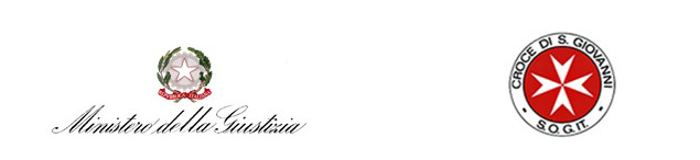 Emblema del Ministero della giustizia e logo S.O.G.IT. Croce di S. Giovanni
