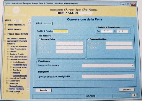 SIAMM - maschera di ricerca